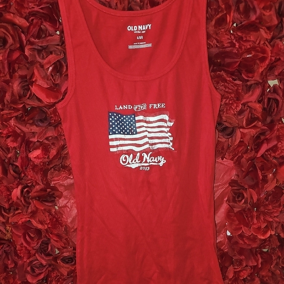 Old Navy Tops - Old Navy Women's Red Patriotic Tank Top Size Large